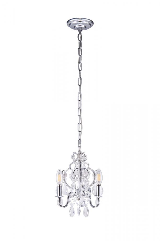 Karter Collection Pendant D9.5 H12.2 Lt:3 Chrome Finish