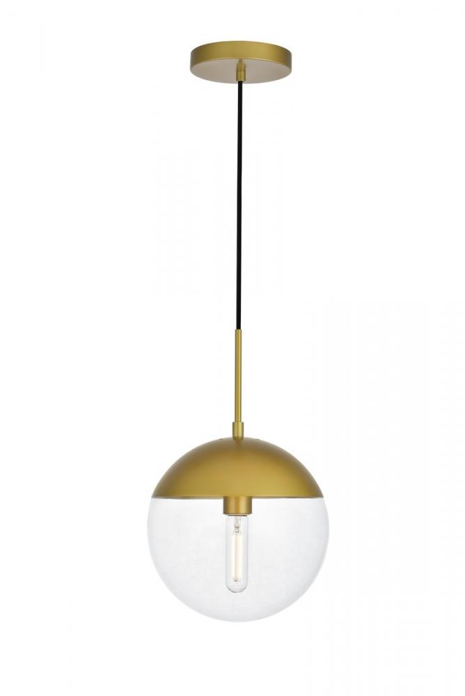 Eclipse 1 Light Brass Pendant With Clear Glass