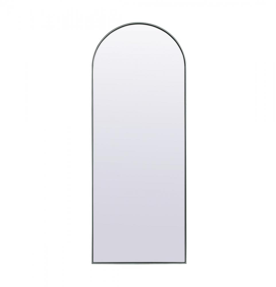 Metal Frame Arch Full Length Mirror 28x74 Inch in Silver