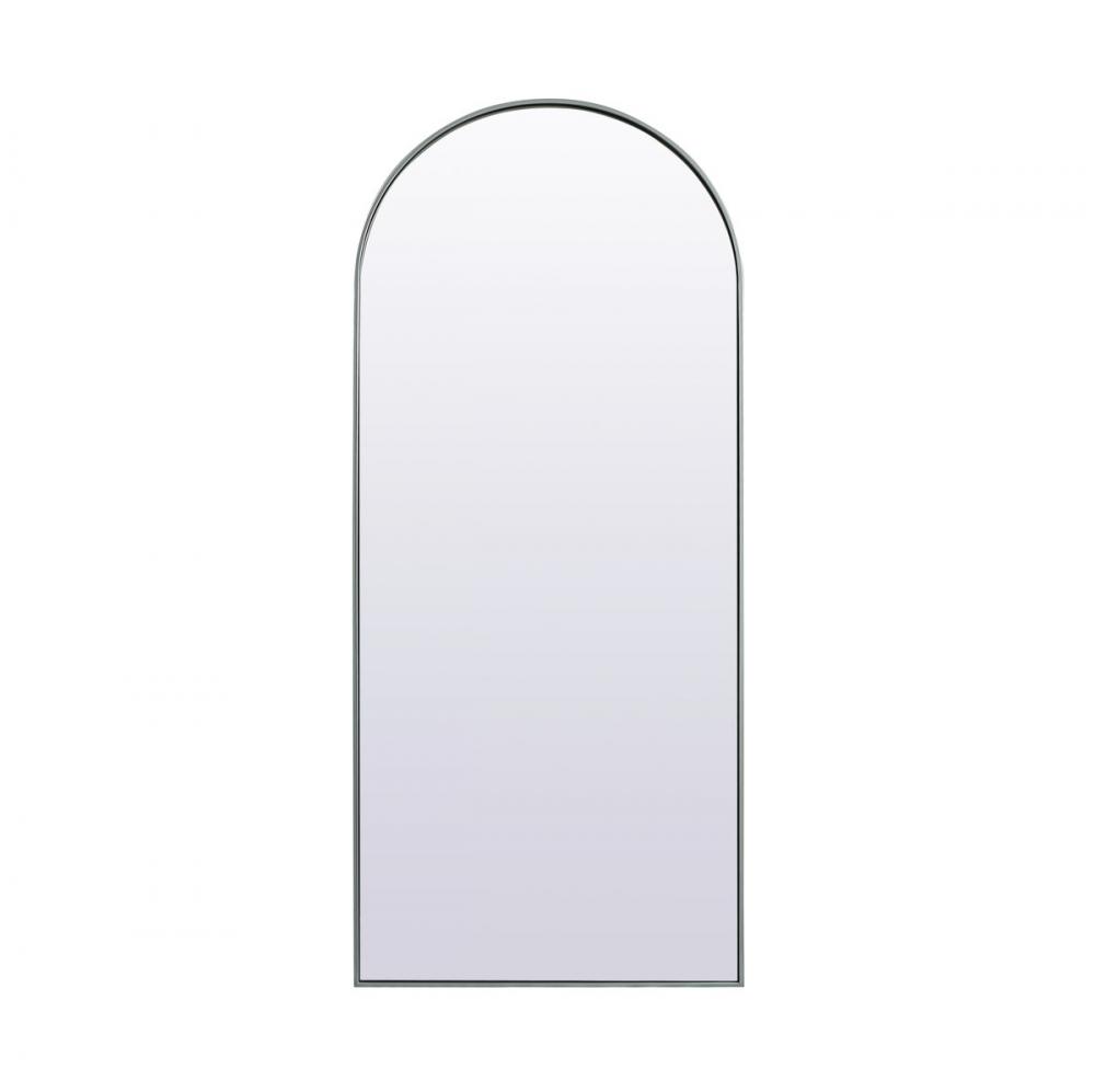 Metal Frame Arch Full Length Mirror 32x76 Inch in Silver