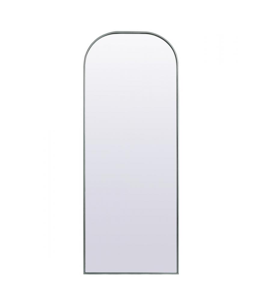 Metal Frame Arch Full Length Mirror 28x74 Inch in Silver