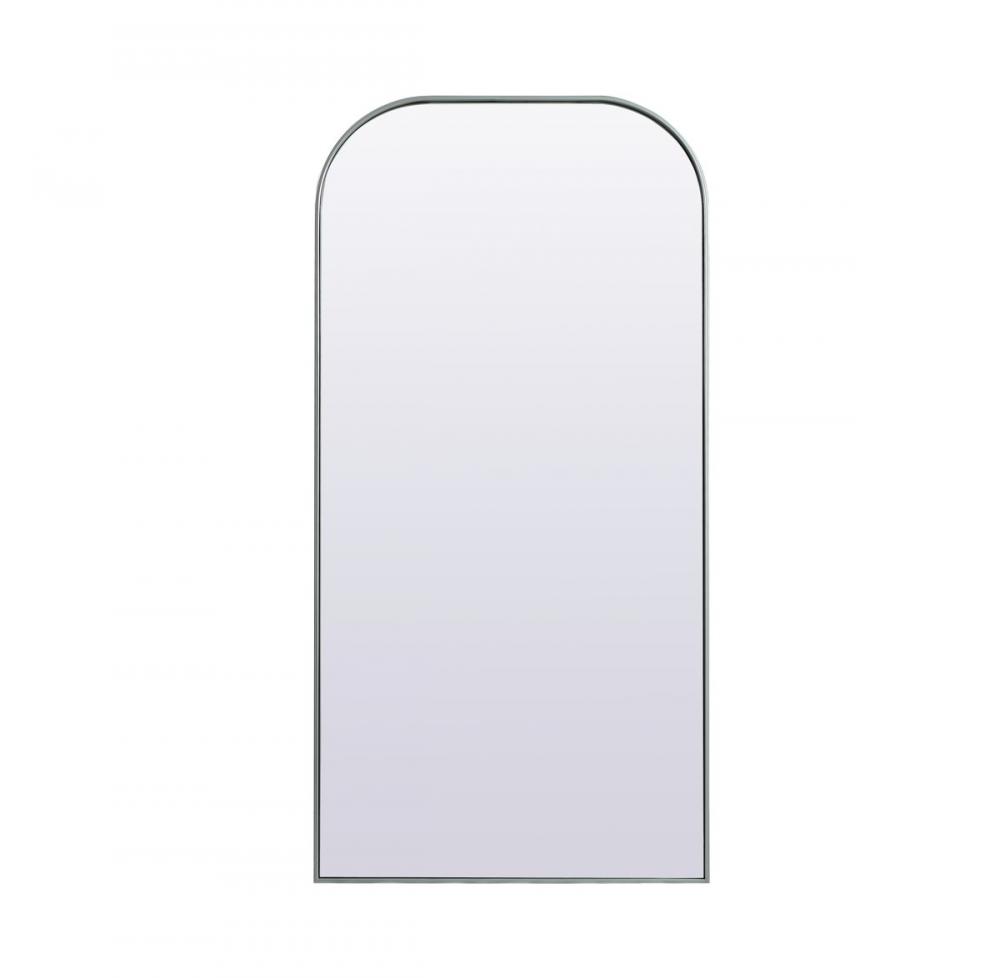 Metal Frame Arch Full Length Mirror 35x72 Inch in Silver