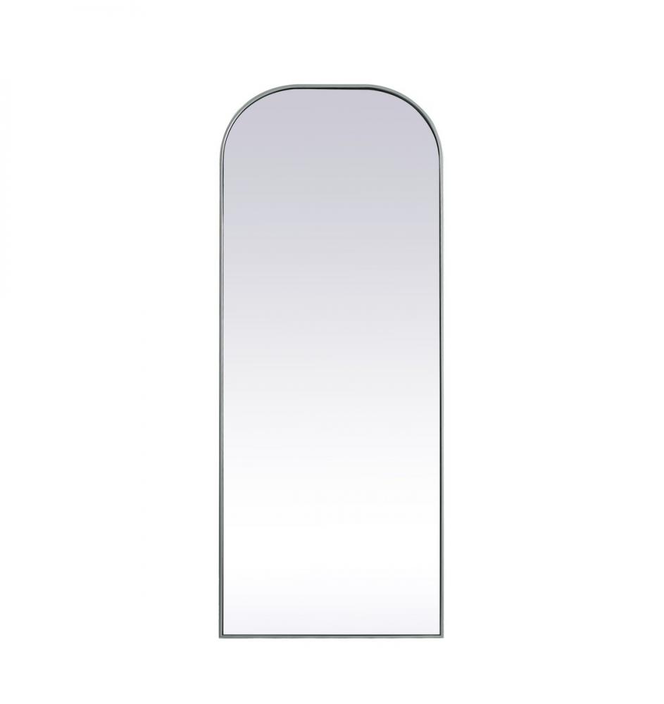 Metal Frame Arch Full Length Mirror 28x74 Inch in Silver