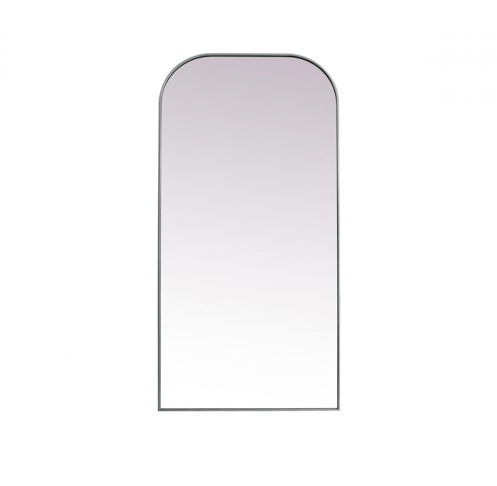 Metal Frame Arch Full Length Mirror 35x72 Inch in Silver