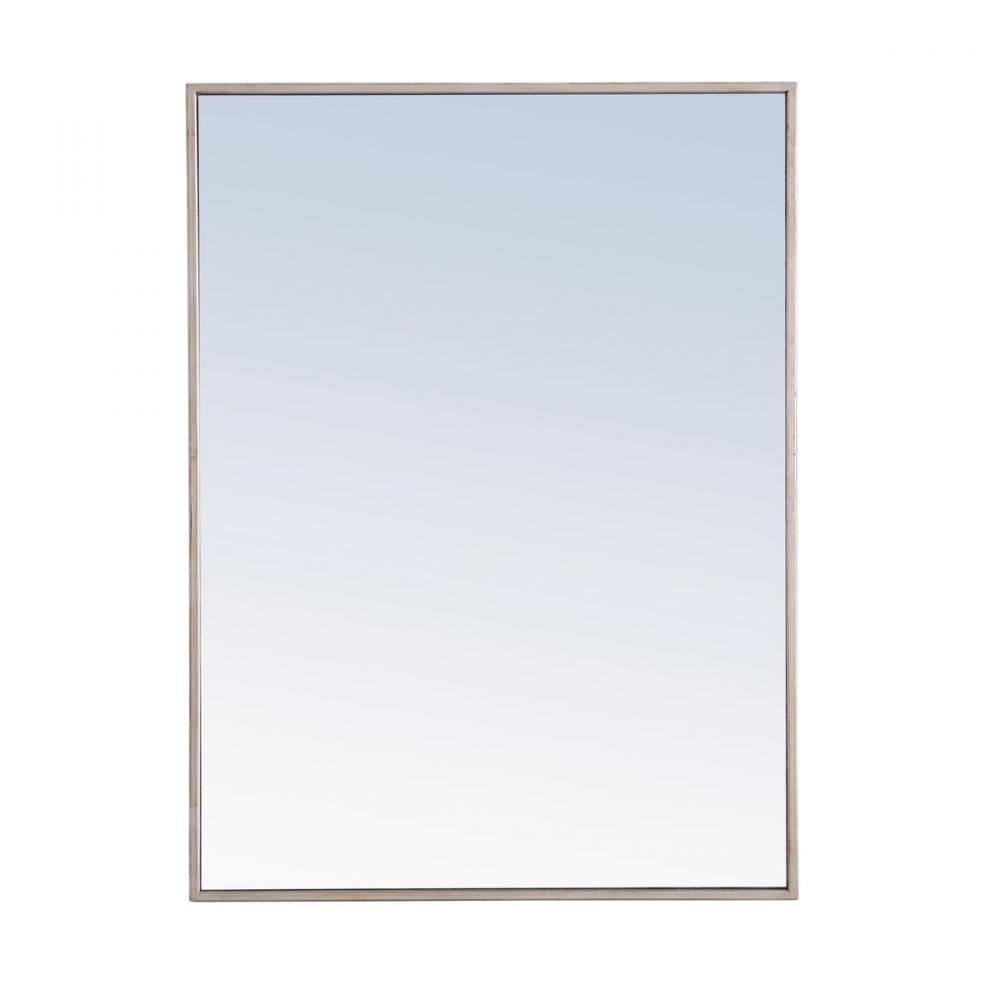 Metal Frame Rectangle Mirror 24 Inch Silver