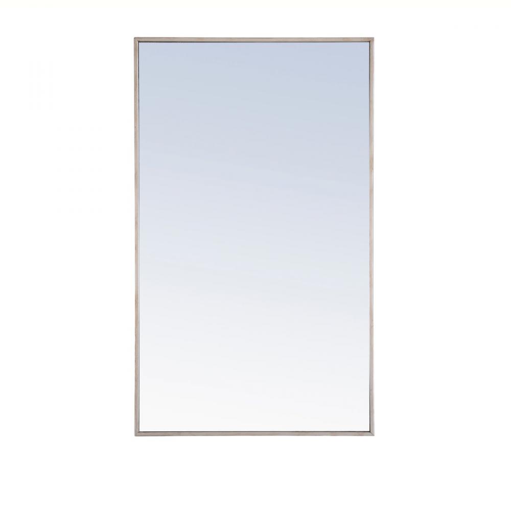 Metal Frame Rectangle Mirror 24 Inch Silver