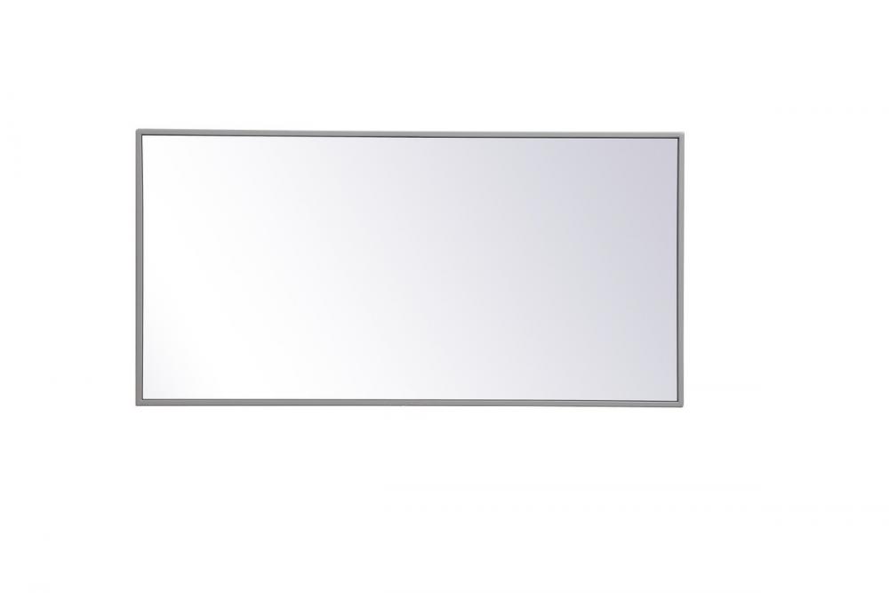 Metal Frame Rectangle Mirror 18 Inchx36 Inch in Grey