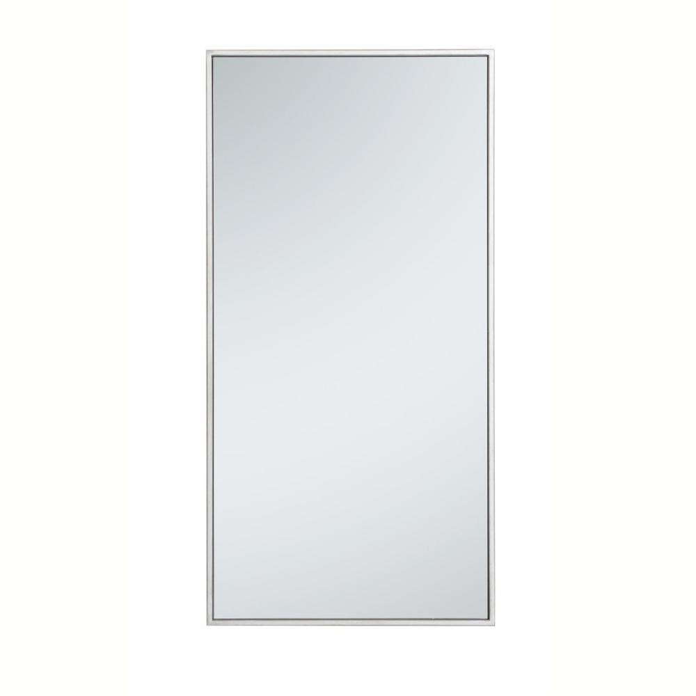 Metal Frame Rectangle Mirror 18 Inch in Silver