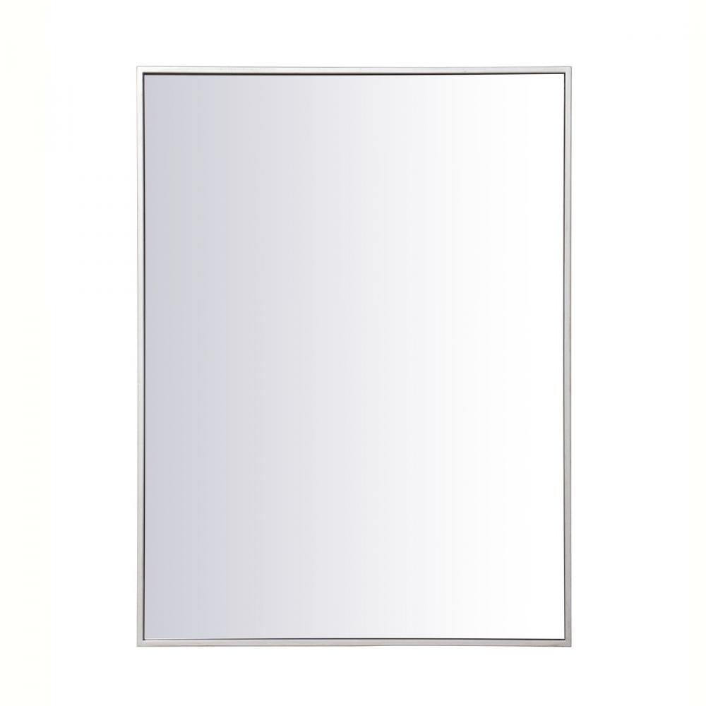 Metal Frame Rectangle Mirror 27 Inch in Silver