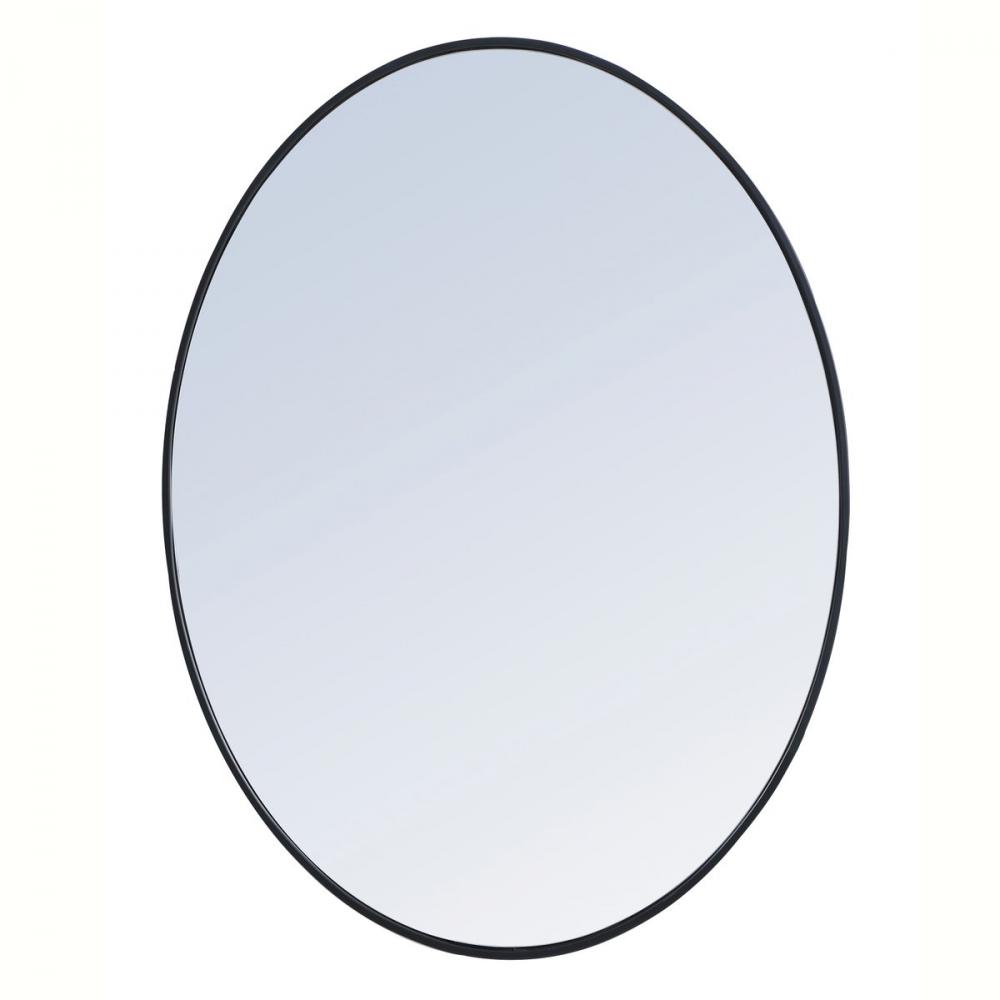 Metal Frame Oval Mirror 40 Inch in Black