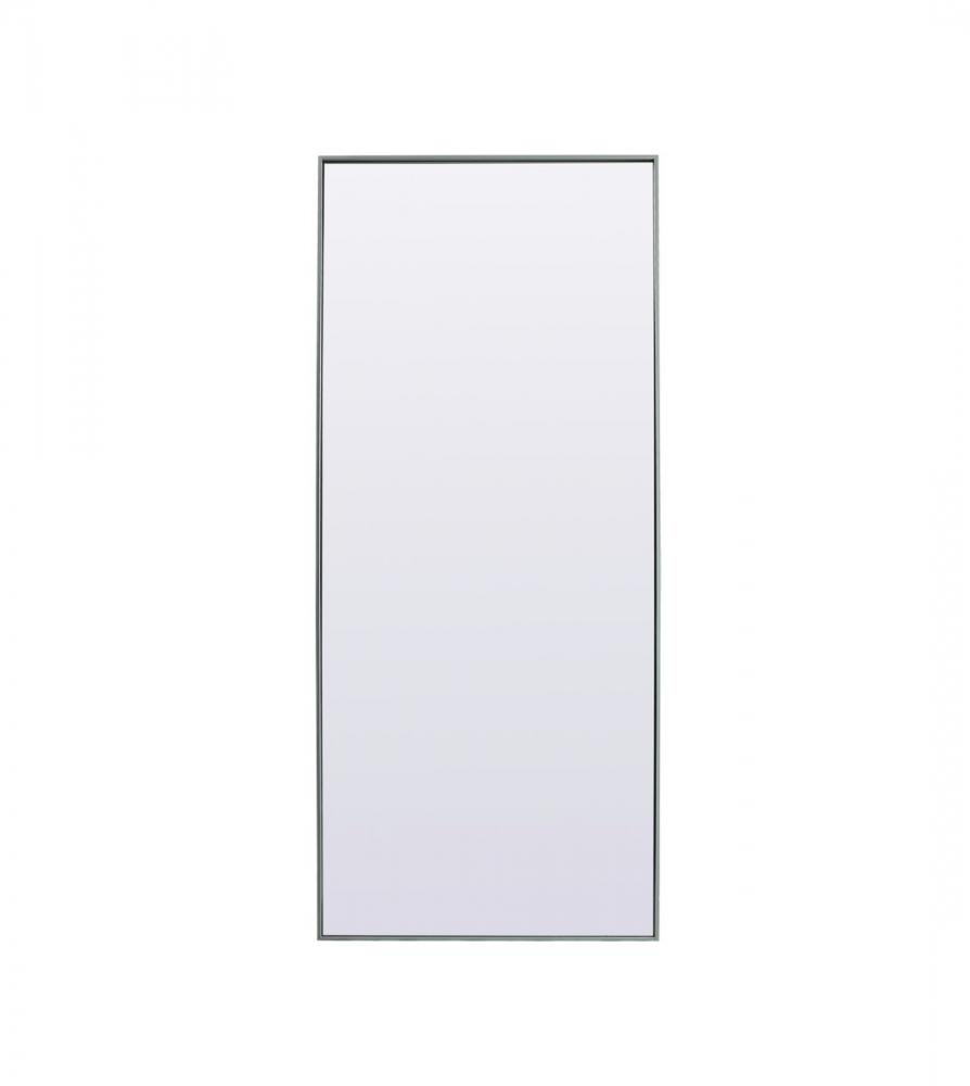 Metal Frame Rectangle Full Length Mirror 30x72 Inch in Silver