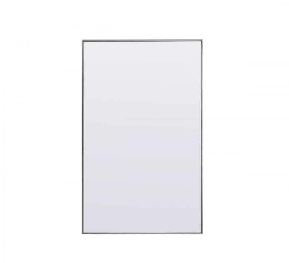 Metal Frame Rectangle Full Length Mirror 36x60 Inch in Silver