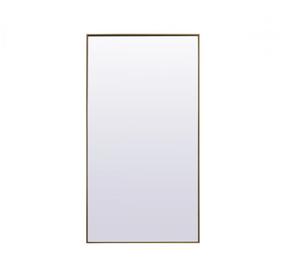 Metal Frame Rectangle Full Length Mirror 36x72 Inch in Brass