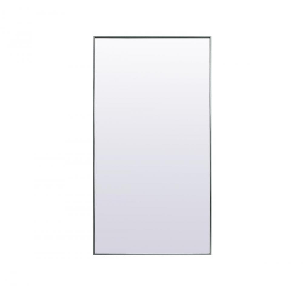 Metal Frame Rectangle Full Length Mirror 36x72 Inch in Silver