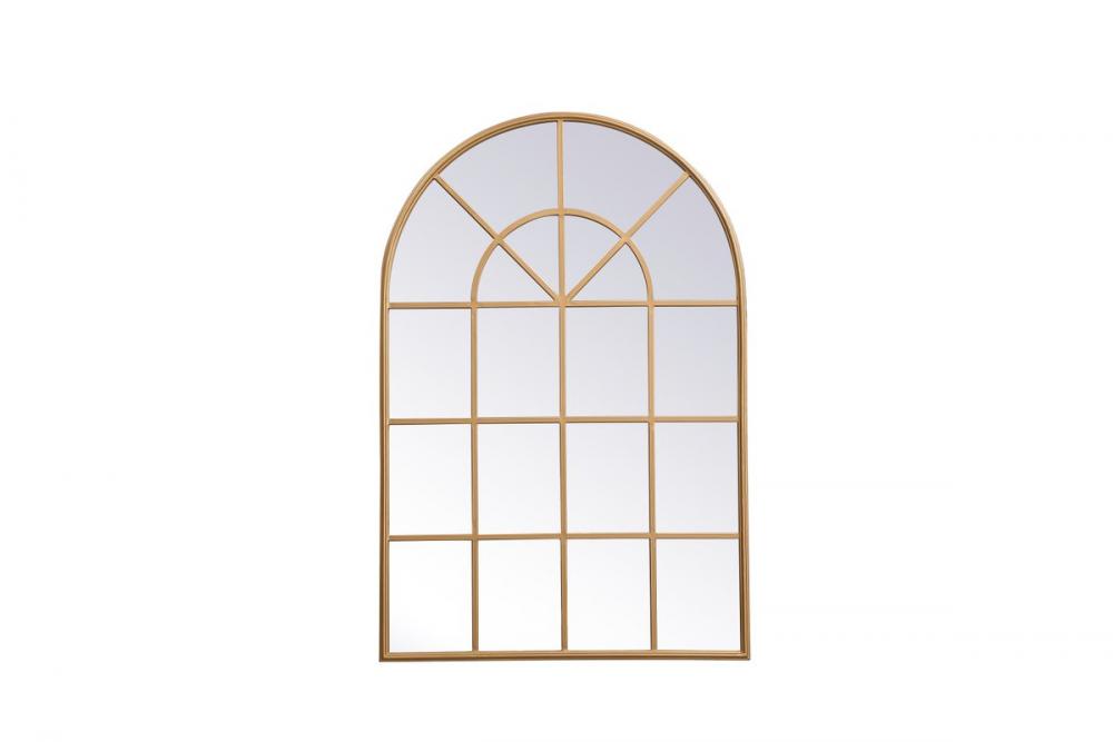 Metal Frame Rectangle Mirror 14x28 Inch in Brass