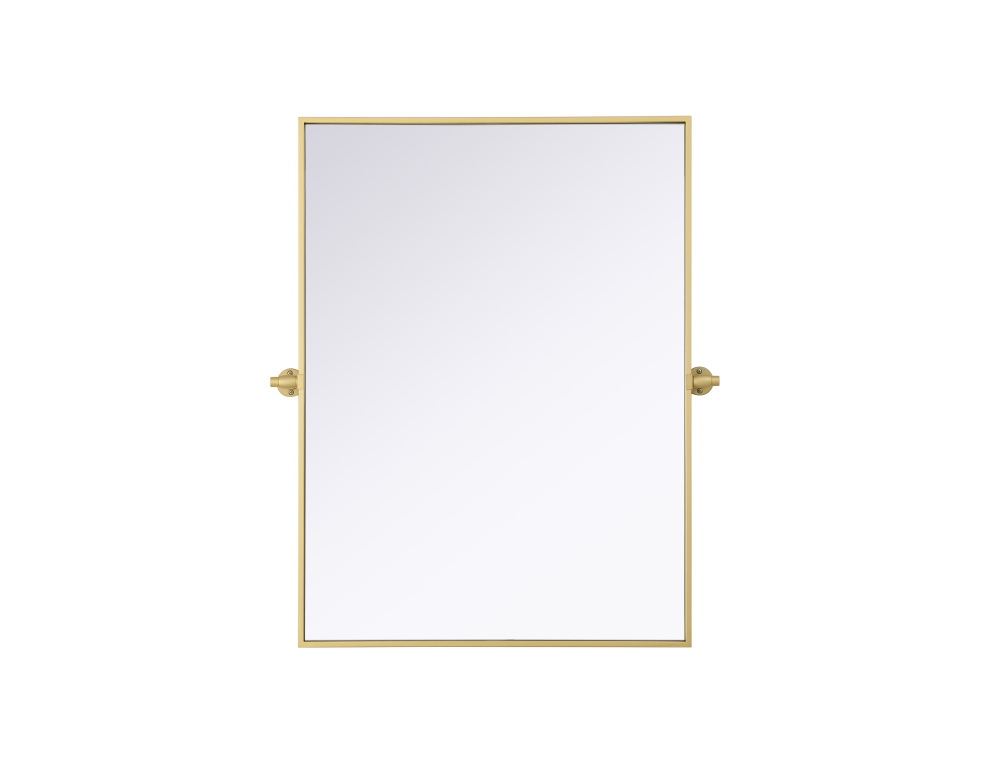 Metal Frame Mirror 27&#34;W x 36&#34;H Brass