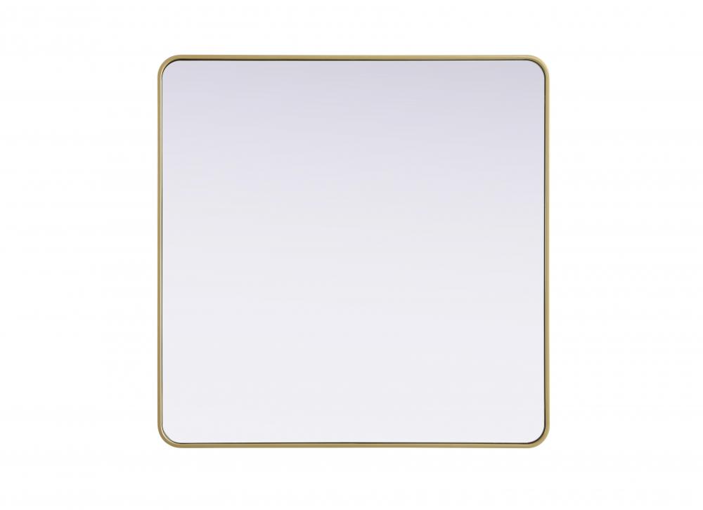 R Corner Square Mirror 42&#34;x42&#34;x2&#34; Brass