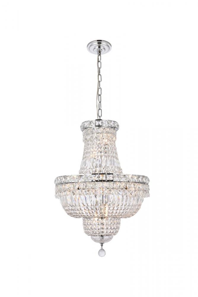 Tranquil 12 Light Chrome Pendant Clear Royal Cut Crystal