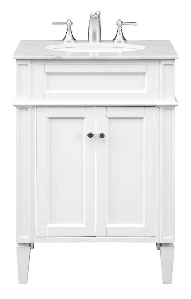 24 In. Single Bathroom Vanity Set in White