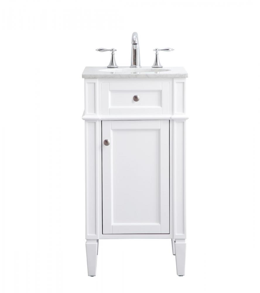 18 In. Single Bathroom Vanity Set in White