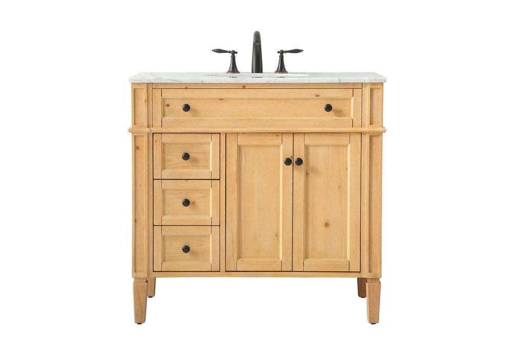 36 Inch Single Bathroom Vanity in Natural Wood