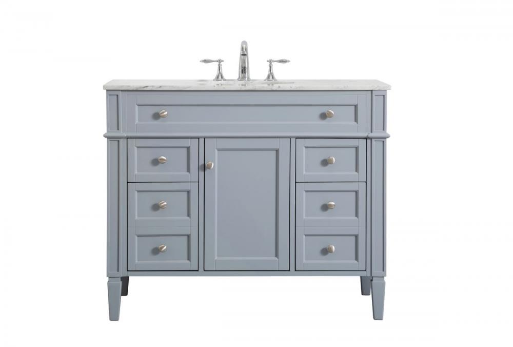 42 Inch Single Bathroom Vanity in Grey