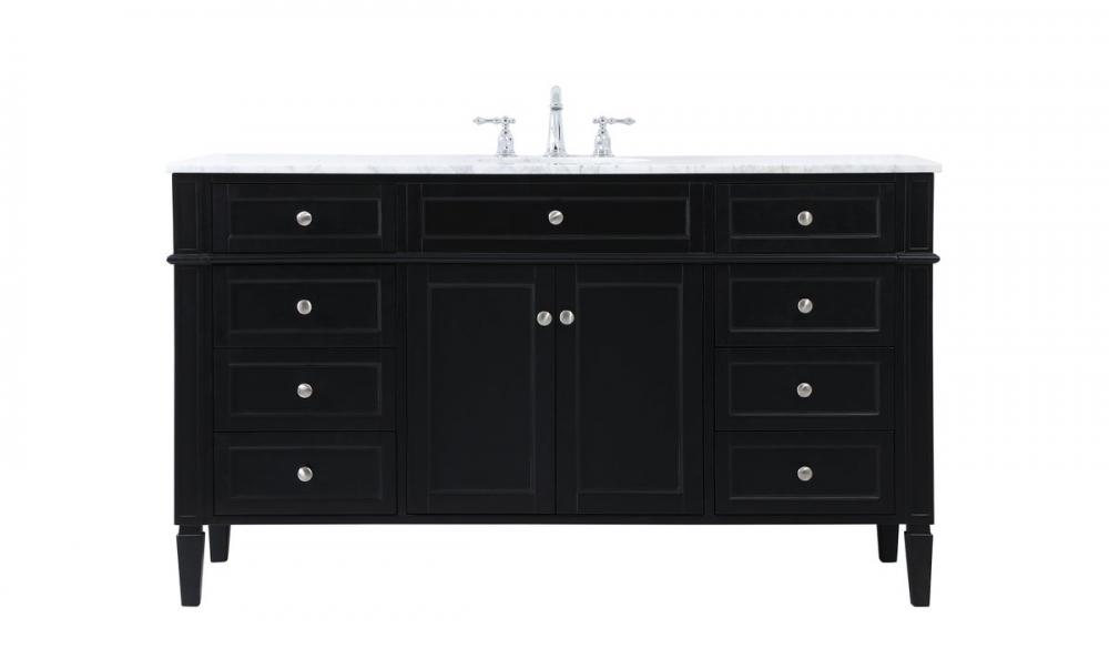 60 Inch Single Bathroom Vanity in Black