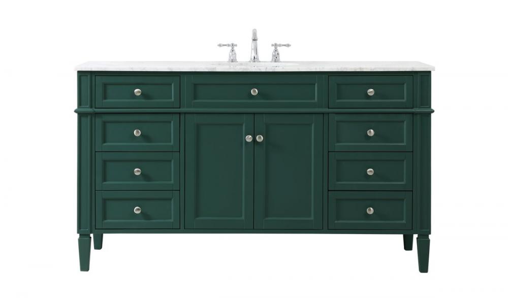 60 Inch Single Bathroom Vanity in Green