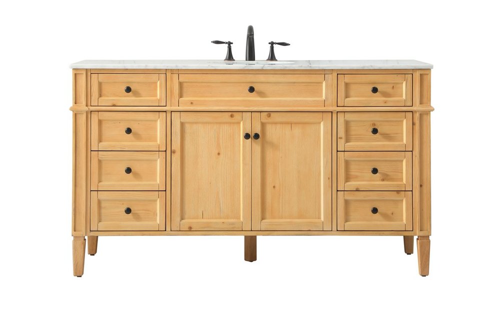 60 Inch Single Bathroom Vanity in Natural Wood