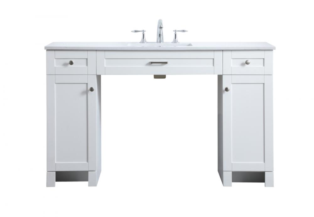 54 Inch Ada Compliant Bathroom Vanity in White