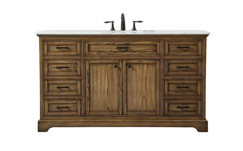 60 Inch Single Bathroom Vanity in Driftwood