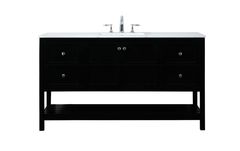 60 Inch Single Bathroom Vanity in Black