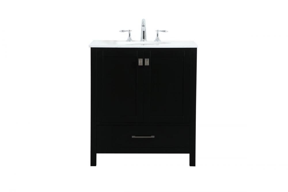 30 Inch Single Bathroom Vanity in Black