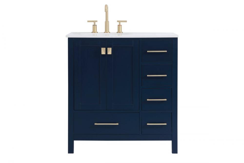 32 Inch Single Bathroom Vanity in Blue