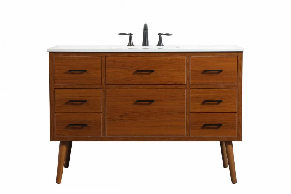 48 Inch Single Bathroom Vanity in Teak