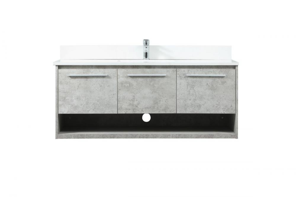 48 Inch Single Bathroom Vanity in Concrete Grey with Backsplash