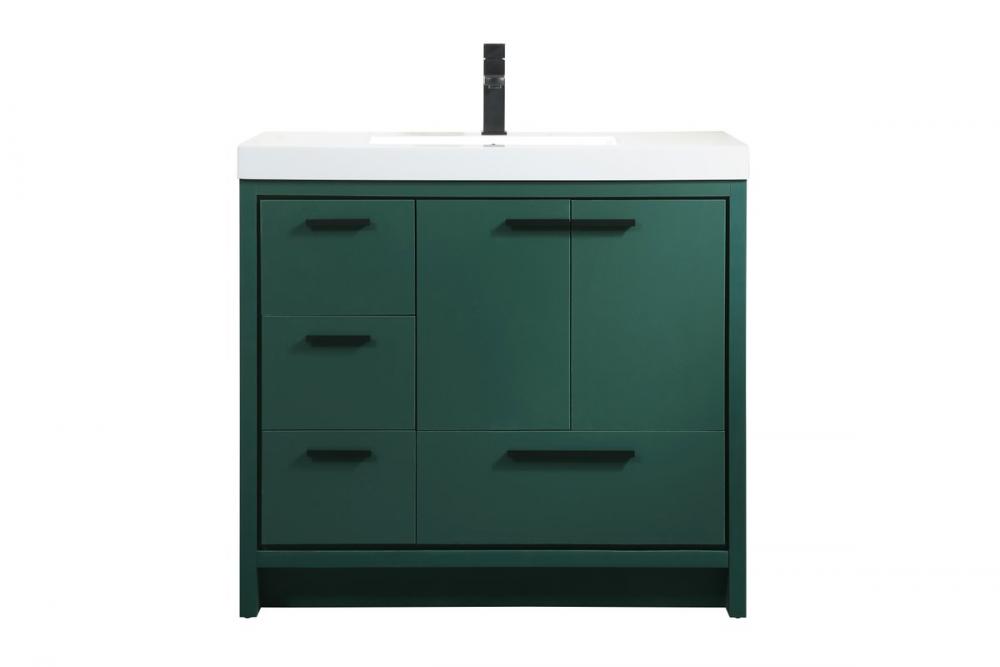 36 Inch Single Bathroom Vanity in Green