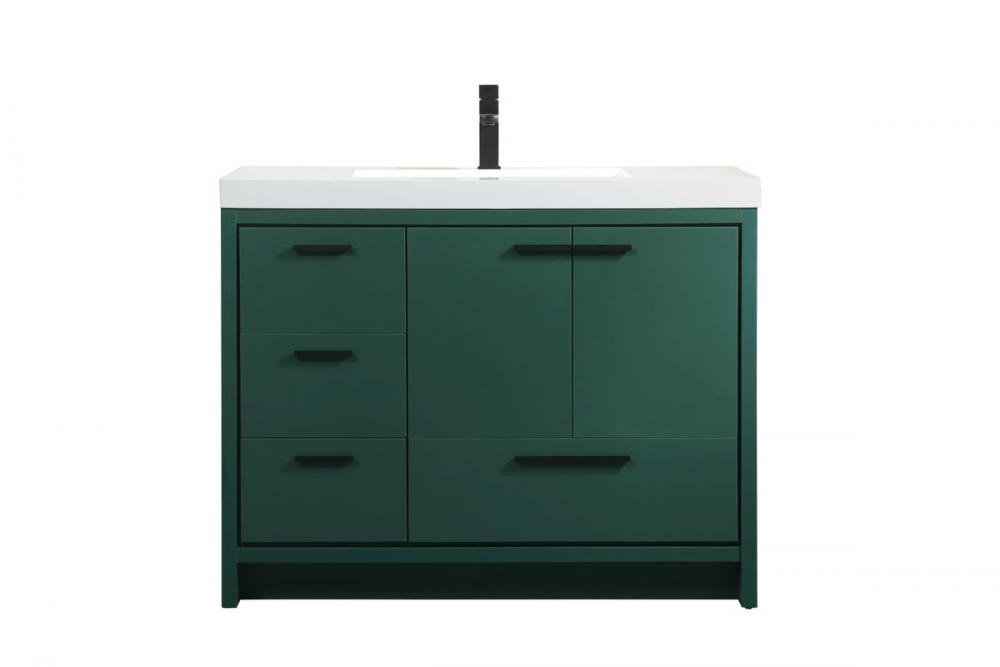 42 Inch Single Bathroom Vanity in Green