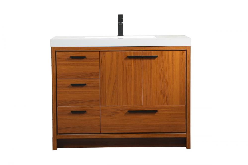 42 Inch Single Bathroom Vanity in Teak