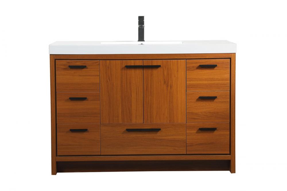 48 Inch Single Bathroom Vanity in Teak