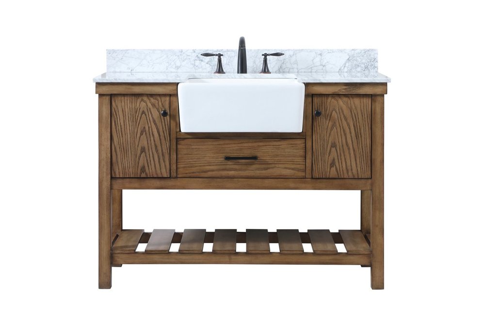 48 Inch Single Bathroom Vanity in Driftwood with Backsplash