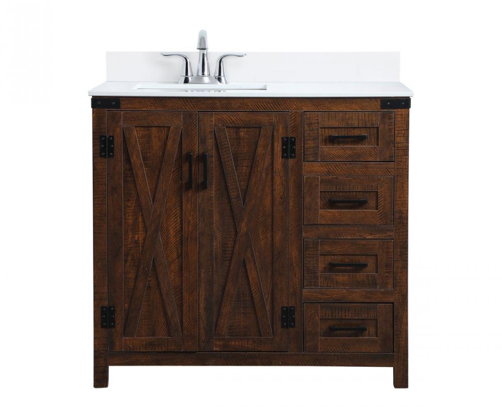 36 Inch Single Bathroom Vanity in Espresso with Backsplash