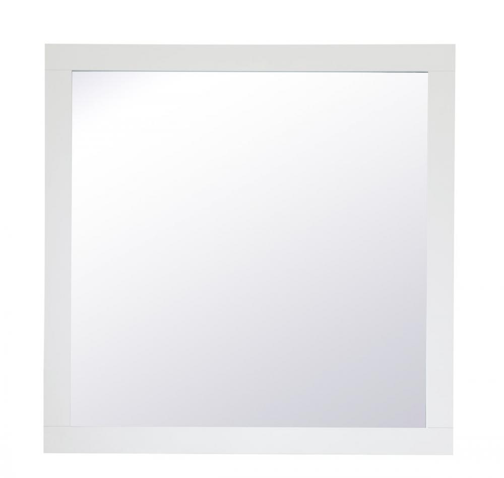 Aqua Square Vanity Mirror 36 Inch in White