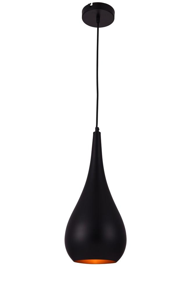 Nora Collection Pendant D7.5in H18in Lt:1 Black finish