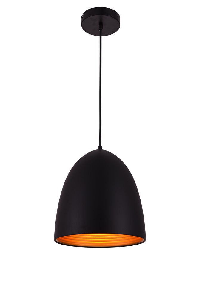 Circa Collection Pendant D9.5in H10.5in Lt:1 Black Finish
