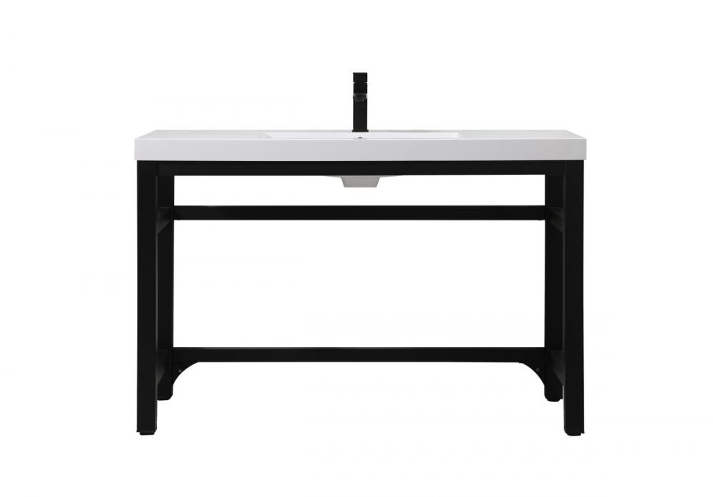 48 Inch Ada Compliant Single Bathroom Metal Vanity in Black