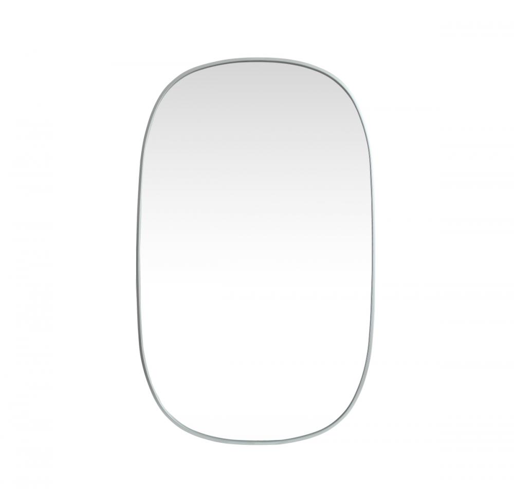 Metal Frame Oval Mirror 30x48 Inch in Silver