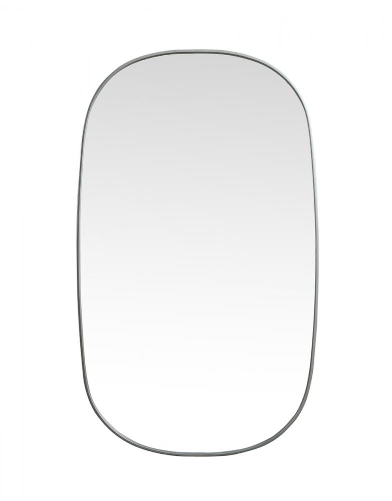 Metal Frame Oval Mirror 36x60 Inch in Silver