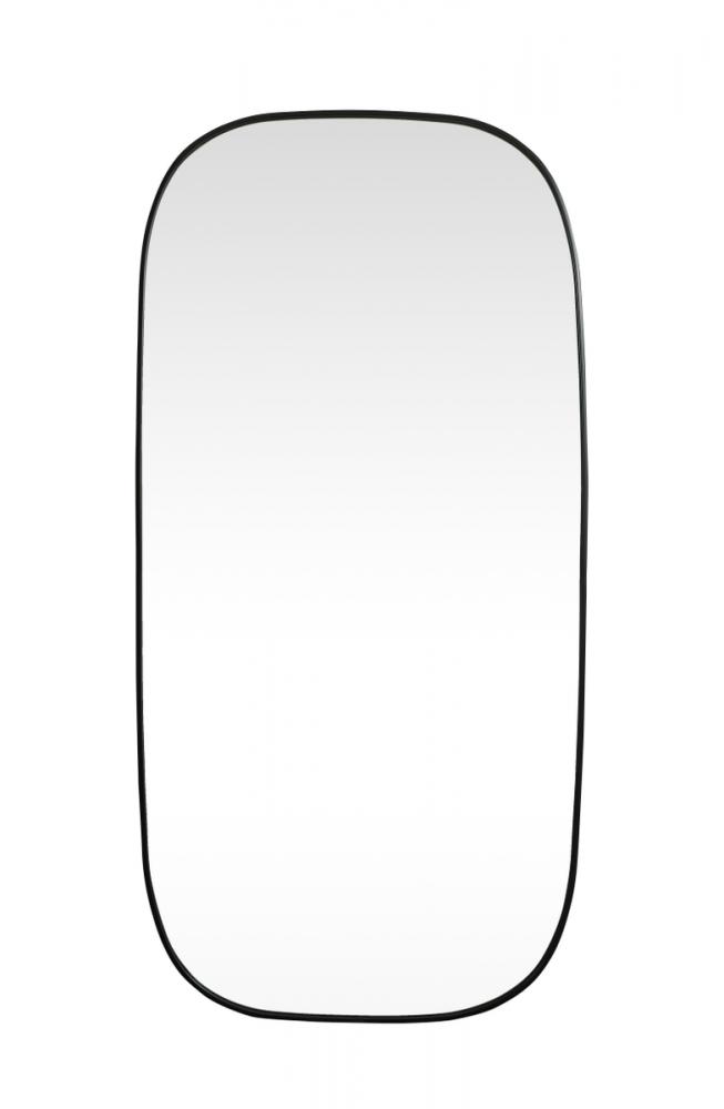 Metal Frame Oval Mirror 36x72 Inch in Black