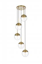 Elegant LD6075SG - Eclipse 18 Inch Pendant Clear Shade in Chrome